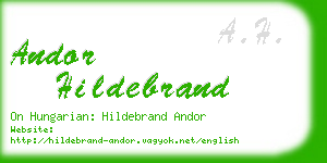 andor hildebrand business card